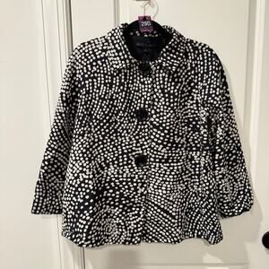 Lafayette 148 NY 2 black and white polka dot jacket